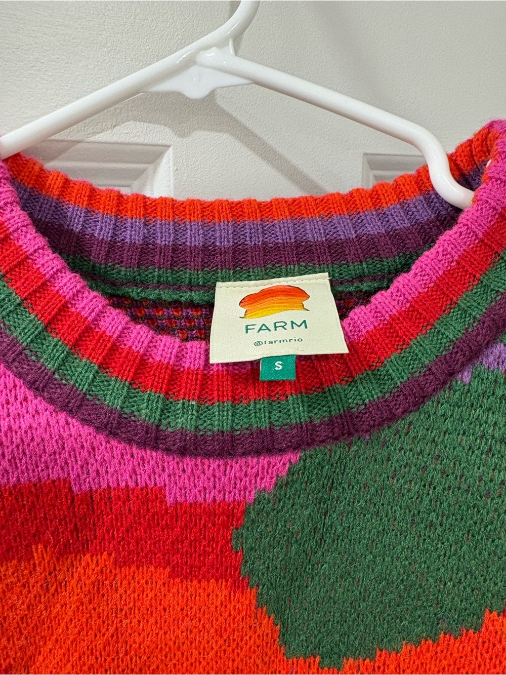 Farm Rio Colorblock Crewneck Sweater - Pink Multi - Picture 4 of 4